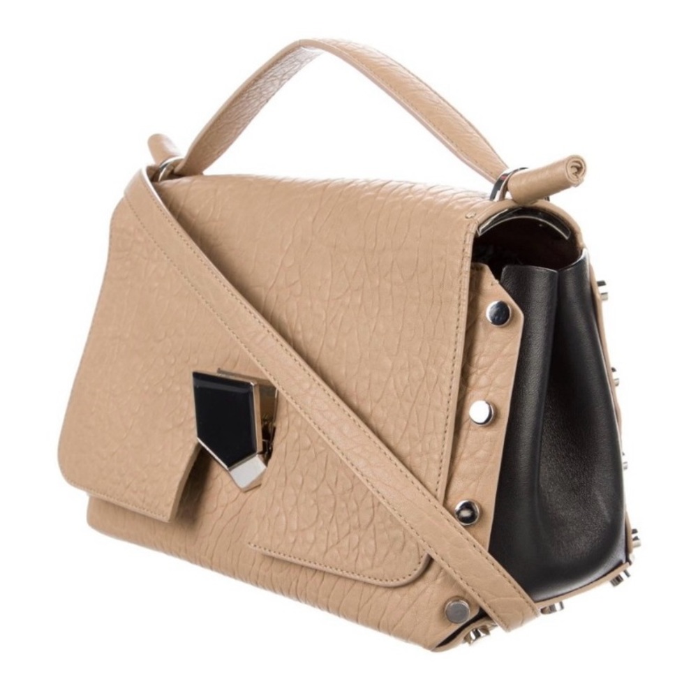 Jimmy Choo Lockett City Grainy Leather Beige Bag - Picture 3 of 14